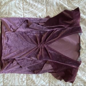 Purple velvet ruffle top